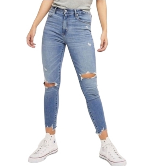 Abercrombie & Fitch Denim - NWT Abercrombie & Fitch High-Rise Super Skinny Ankle Distressed Denim Jeans